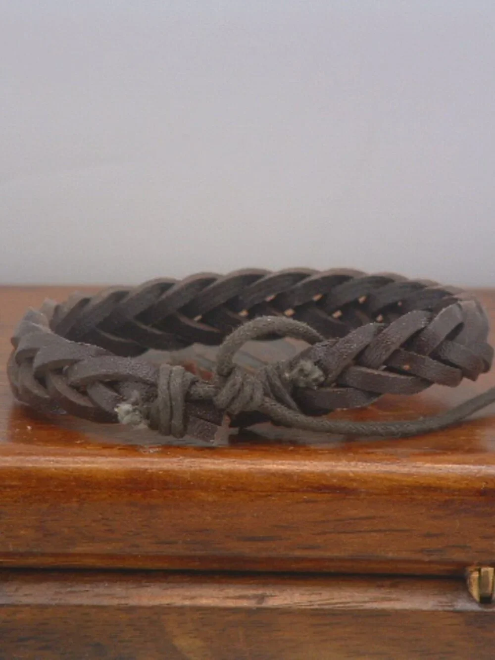 New Leather Brown Braided Tie Fashion Bracelet